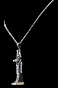 Pure Silver Sobek Amulet