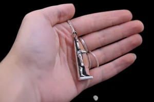 Pure Silver Sobek Amulet