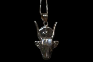 Pure Silver Hathor Cow Amulet