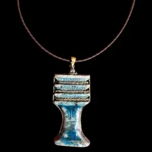 Glazed Stone Djed Pillar Pendant