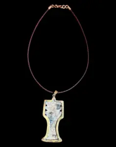 Glazed Stone Djed Pillar Pendant