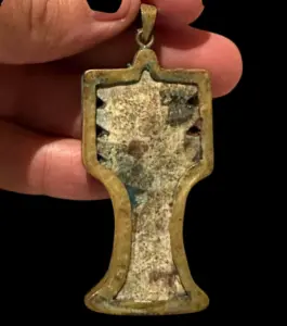 Glazed Stone Djed Pillar Pendant