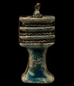 Glazed Stone Djed Pillar Pendant