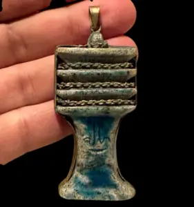 Glazed Stone Djed Pillar Pendant