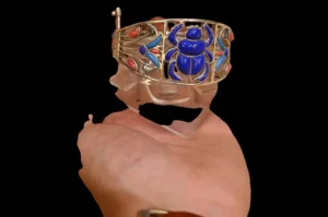 amazing bracelet-King Tutankhamun bracelet-Replica-Egyptian antiques Treasures of Black Land-Made of pure silver and Lapis lazuli stone - Image 4