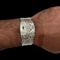 Falcon Horus Bracelet,god of protection and peace silver made / replica-Egyptian antiques Mythology-Antiquities-Egyptian Jewelry - Image 5