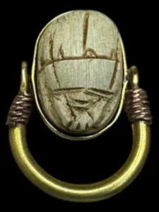 Copper Stone Scarab Ring