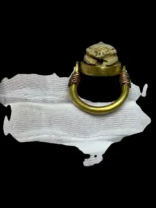 Copper Stone Scarab Ring