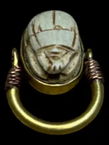 Copper Stone Scarab Ring